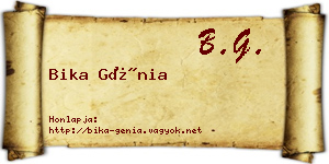 Bika Génia névjegykártya